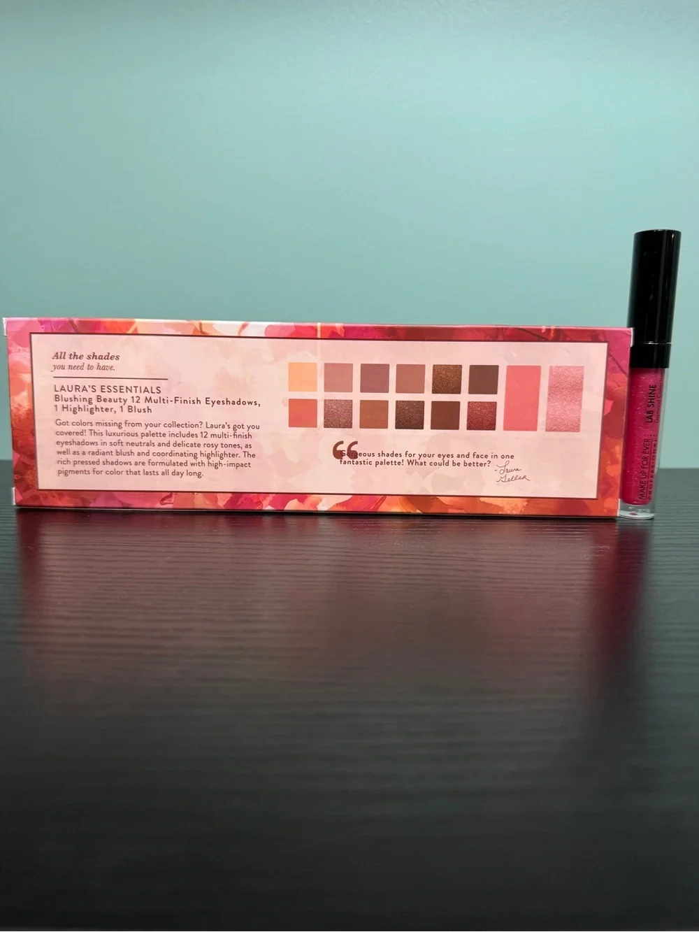 Laura Geller Eyeshadow Blush and Highlighter Palette Set + Make up forever gloss